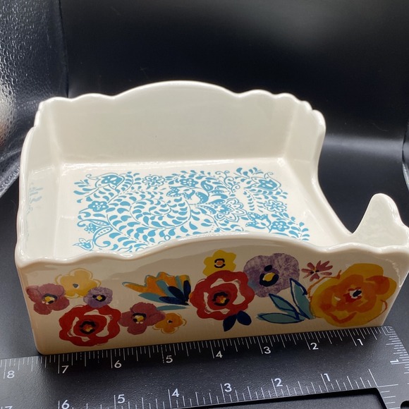 The Pioneer Woman Floral Flea Market Napkin Holder Colorful Ceramic Stoneware - Picture 8 of 9